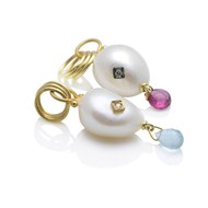 PEARL, GOLD, DIAMOND & GEMSTONE PENDANT