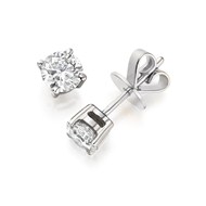 DIAMOND & 9ct WHITE GOLD STUD EARRINGS