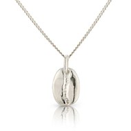 SILVER COFFEE BEAN PENDANT/NECKLACE