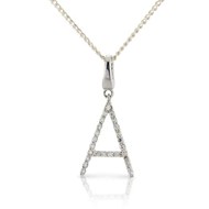 DIAMOND & 9CT WHITE GOLD INITIAL PENDANTS