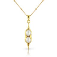 GOLD TWO PEAS IN A POD PENDANT