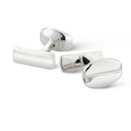 SILVER COFFEE BEAN CUFFLINKS