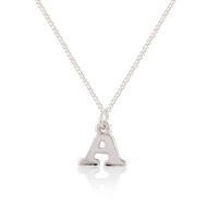 SILVER INITIAL PENDANT ON 18" FINE SILVER CURB CHAIN