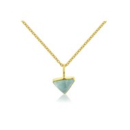 TRIANGULAR AQUAMARINE PENDANT SET IN 18CT GOLD & SILVER