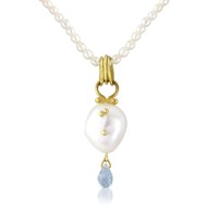 PEARL, GOLD & GEMSTONE PENDANT 