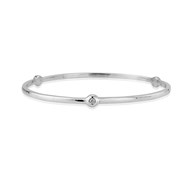 SILVER BANGLE WITH DIAMONDS