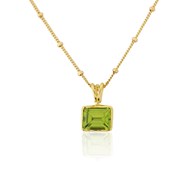 RECTANGULAR PERIDOT PENDANT SET IN 18ct GOLD