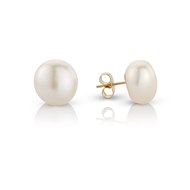 LARGE BAROQUE PEARL STUD EARRINGS