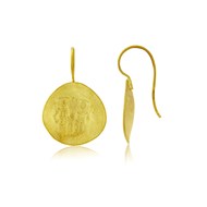 GOLD VERMEIL ROUND BYZANTINE HOOK EARRINGS