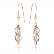 SILVER PEAPOD EARRINGS