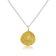 OPHELIA 14ct GOLD DISC PENDANT WITH DIAMOND
