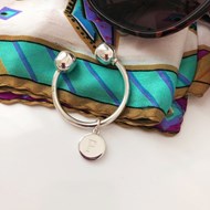 TWO BALL SILVER KEYRING WITH DISC