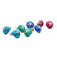 ENAMEL STARFISH AND SEA URCHIN EARRINGS