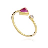 GEMINI OPEN TWO GEMSTONE RING