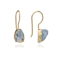 GOLD VERMEIL ROUGH CUT GEMSTONE EARRINGS ON HOOKS