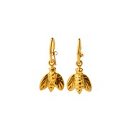 GOLD PLATED HONEY BEE ON HOOP EARRINGS