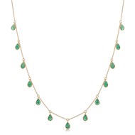 FINE EMERALD NECKLACE ON 18ct GOLD CHAIN