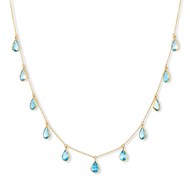 FACETED BLUE TOPAZ GOLD NECKLACE 