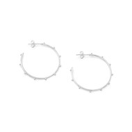 SILVER HOOP EARRRINGS WITH STUDS