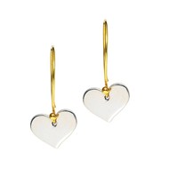 HEART EARRINGS HANGING FROM GOLD FILL HOOKS